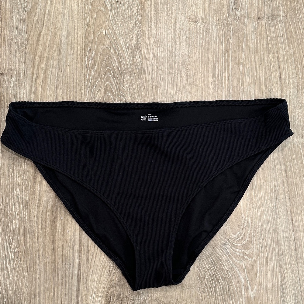 Aerie Black ribbed Bikini Bottoms 3 for $20